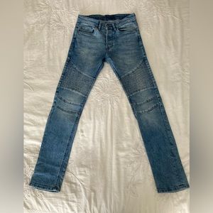 H&M Mens skinny Moto jeans in blue size 29
